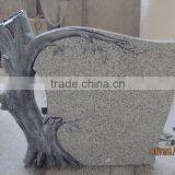 Natural Cheap price tree carving white granite headstone