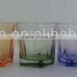 GH259 Glass Drinking Cup With Colorful Spray thumbnail-1