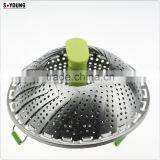 42002 Stainless Steel Foldable Vegetable Steamer Colander Filter thumbnail-2
