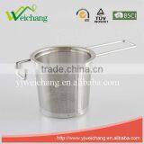 WCE6023 Good Quality Stainless Steel Mesh Tea Tools Tea Strainer Tea Infuser With Hook and Handle thumbnail-1