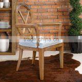 Dining Chair Cross Back Natural Whitewashed Teak Wood Furniture Handmade From Indonesia Furniture Crafter thumbnail-1