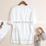 2016 Top Selling Plain Dyed Cotton Summer Fashion Design Short Sleeves Elegant Blouses thumbnail-2