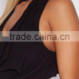 Sexy Deep V Cropped Tops With Choker Neck Detail Latest Women Summer Tops thumbnail-6