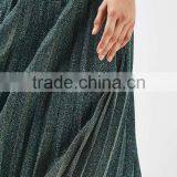 Pleated Skirt Women Clothing Factory New Designs 2017 Shiny Long Skirt thumbnail-5