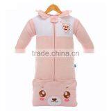 High Quality Pure Cotton Baby Sleeping Bag Lovely Bear Printing Baby Muslin Sleeping Wrap thumbnail-3