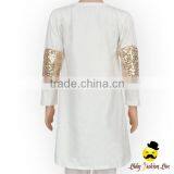 Autume And Winter Kids Blouses Breathable 100% Cotton Plain White Long Sleeve Baby Gir Dress Blank Top Shirt thumbnail-5