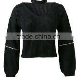 EY0853S 2016 Women Autumn Winter Long Sleeve Knitted Halter Pullover Sweater thumbnail-4