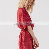 Vintage Touch Wrap Over Half Sleeve Printed Peasant Jumpsuit for Lady thumbnail-5