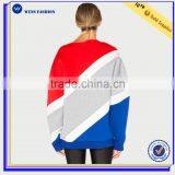 High Quality Custom Long Sleeve Tri-color Sweatshirt Without Hood thumbnail-3