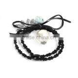 Acrylic Imitation Pearl Hair Ties Leaf Light Green Flower thumbnail-1