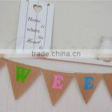 Sweets Colorful Hessian GIFTS Bunting Rainbow Burlap Banner Rustic Summer Wedding Venue Decor thumbnail-2