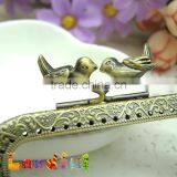 85mm 3.35inch Antique Brass Two Birds Kiss Lock Metal Handbag Purse Frame thumbnail-5