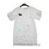 Women Fashion Puff Sleeve Short Dress Beaded Dress thumbnail-3