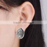 Customized Latest Diamond Stud Artificial Pearl Model Fashion Hiphop Earrings For Girls Wholesale thumbnail-3