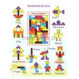 Colourful Wooden Colorful Tangram Puzzle Tetris Brick Pass Game Russia Square Blocks thumbnail-6