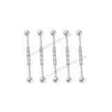 Fashion Luster 316L Steel Srew Cut Ear Piering Industrial Barbell Jewelry For Anniversary thumbnail-1