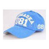 Cool 100% Cotton 3D Embroidery Cap Visor For Gift , Blue Baseball Hat thumbnail-1