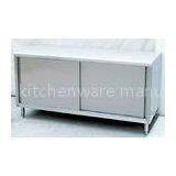 Enclosed Restaurant Stainless Steel Work Table With Slided Door , 1600x600x800mm thumbnail-1