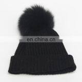 Autumn and Winter Warm Large Fox Hair Wool Wool Hat Adult Knitted Hat thumbnail-3