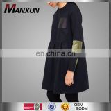 China Suppliers OEM Service With Wholesale Price Black Stitching Coat Girl's Wear Europe Loose Tops