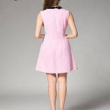 Sleeveless Pure Color Elegant A-line Ladies' Dress thumbnail-1