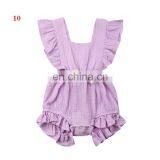 2019 Summer New Design Baby Girl Summer Romper Bodysuits Cotton Flutter Sleeve Romper Outfits Clothes thumbnail-1