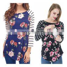 Summer Nursing Top Tops 3/4 Sleeve Women's Breastfeeding Shirt thumbnail-5