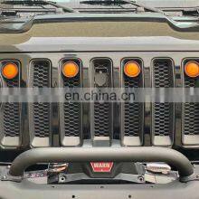 Offroad Grille Light for Jeep Wrangler JK 16-17 Yellow Shell Yellow Light ABS Grille Foglight Car Body Parts Light thumbnail-3