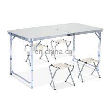 Amazon Hot Selling Modern 4ft Outdoor Adjustable Portable Camping Folding Aluminum Picnic Table With Umbrella Hole