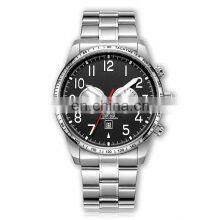 Steel Watch Customized Men's Wrist Watch OEM ODM Factory Price Black Luxury Chronograph Watch thumbnail-5