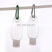 Hot Selling Oval Shape Empty 30ml 50ml 60ml Hand Sanitizer Bottle With Keychain Carabiner thumbnail-3