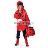 Wholesale Cute Hooded Waterproof Kids Plastic Raincoat Pink thumbnail-4