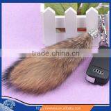 Wholesale Price Competitive 2015 Natural Fox Fur Tail / Dye Color Fox Tail Fur Keychain thumbnail-1