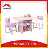 High Quality Wooden Child Study Table and Chair with Bookcase