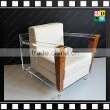 Elegant Furniture Transparent Clear Acrylic Living Room Sofa Chairs With Wood for Office thumbnail-1