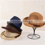 QXSH0003 New summer roll brim unisex straw hat Cloche for beach
