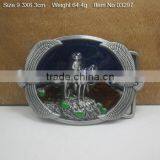 Pressing Zinc Alloy Fashion Famous Brand Logo Color Plate Belt Buckle thumbnail-2