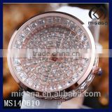 full cz stone setting quartz watch *rosy gold coating cz set quartz watch for women