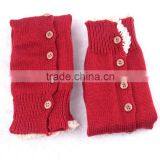 Boot Cuff Leg Warmer in Colors With Lace, Knitted Boot Cuffs With Button, Knee High Socks, Boot Topper, Boot Cuff Accessories thumbnail-5