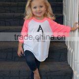 Digitally Printed Round-neck Baby Girls Tee Shirts Customized Children Relgan Tee Shirt thumbnail-3