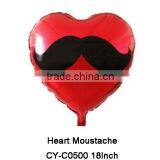 2016 New Design Heart Moustache Inflatable Foil Helium Balloon Party Decoration thumbnail-1