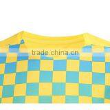 2016 100% Polyester Polyester Yellow Grid Soccer Uniforms thumbnail-2