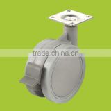 hot sale 60/ 75 mm swivel top plate grey medical caster wheel with brake (FC36A)