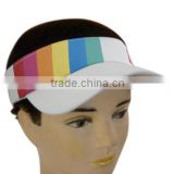 custom design high quality rainbow printing visor cap,rainbow visor cap
