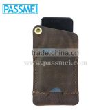 Vintage Style Quality Genuine Leather Phone Holder with Card Holder