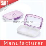 Custom 2 color cosmetic compact powder empty boxes with mirror