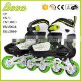 Wholesale Retractable Green Metal Frame pu Wheel Roller Skate Shoes thumbnail-4