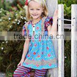 2016 Rose Floral Dress Top Matching Shorts China Wholesale Children's Boutique Clothing thumbnail-4