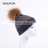 Constract Color Knitted Fur Child Hats Baby Children Winter Hats KZ160086 thumbnail-1