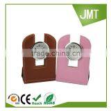 Good quality PU leather table clock for hotel